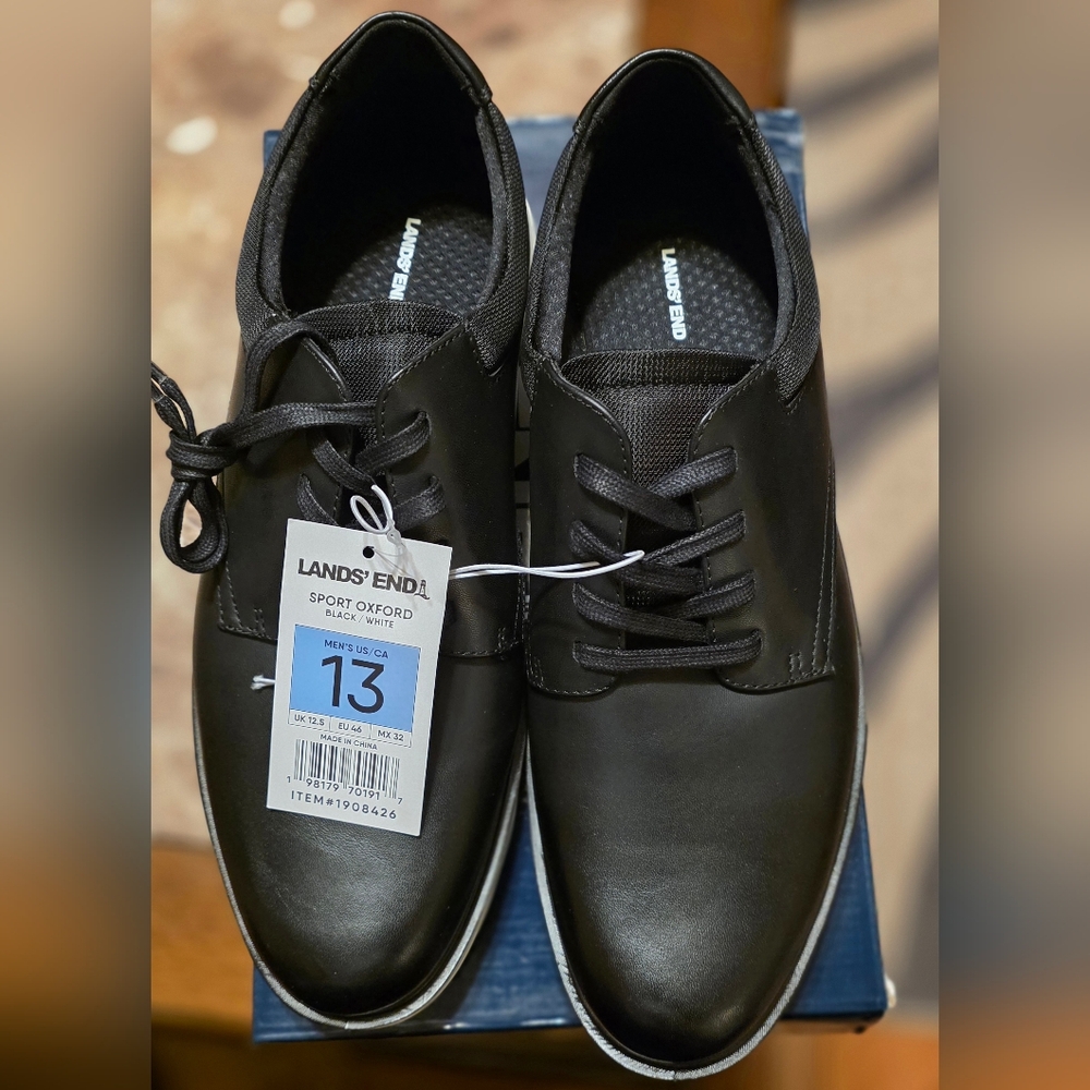 Lands' End Men's Black Oxford Shoes
